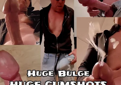 Huge Cock Bulge Causes Huge Cumshots for Siixxbig