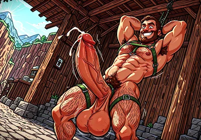 Sexy Harness Fetish Hunks with Monster Dongs