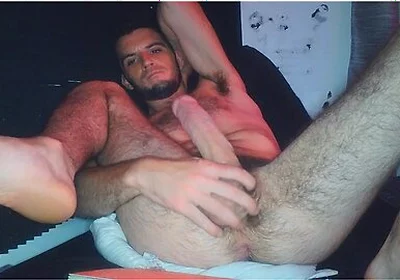 Hot Jock Pushes Cum Out His Ass And Cumshot