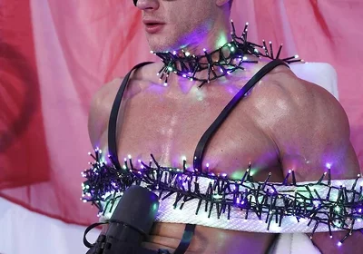 Santa Came by Early, so I Locked His Ass Down Using His Own Ropes and Used My Milking Machine to Take His Milk for Once