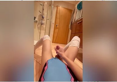 Huge Cumshot From A Femboy