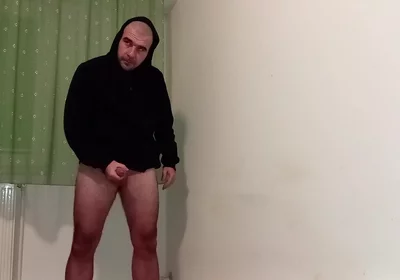 Boy in Hoodie Jerk off and Finish with a Cumshot