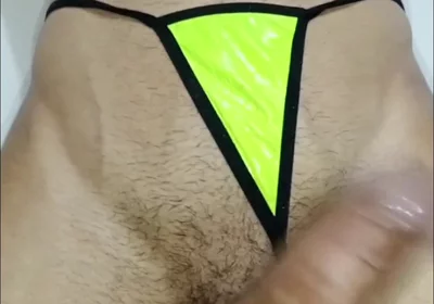Big and Veiny Cock in Panty, Intense Masturbation, Gay Vergon, First Shot