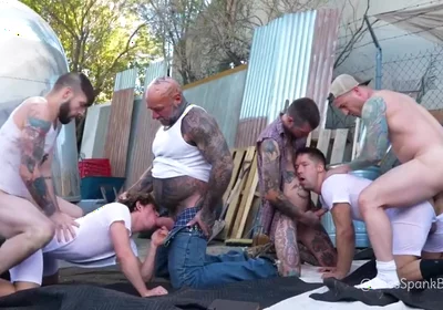 Greyson Myles, Ryan Sebastian And Jason Collins In Trailer Park Orgy