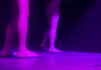 Amateur Guys Caught in the Gym's Shower - One of Them Gets Hard, Tries a Quick Handjob, and Leaves. the Other One Pees