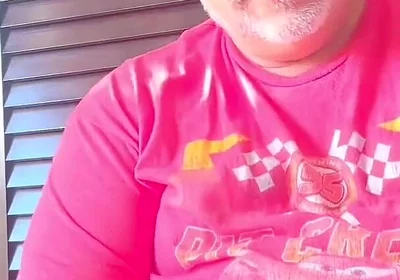 Big Belly on Belgium Grandfather Has Huge Mushroom Head and Has Large Sprays of Juice