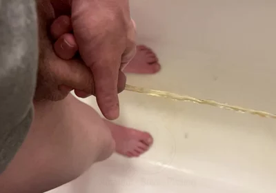 Amateur Boy Pissing, with Close-up and Good Quality Slow Motion of the Load of Pee Coming Out of the Pee-hole (urethra)