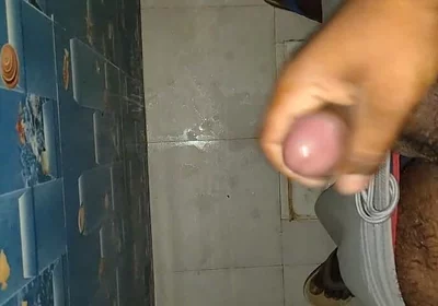 Desi Dick Masturbating in Bathroom