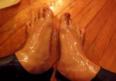 Masked Sissy in Leotard Cums and Piss on Feet