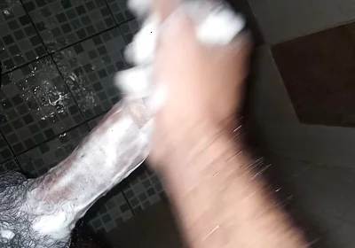Breast Pump Boy2 Takes His Time in the Shower with a While Waiting Outside the Bathroom