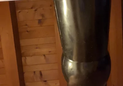 Grandpa Fucks Himself with His Black BDSM Dildo