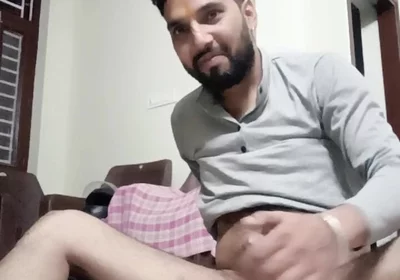 Indian man masturbation in the bathroom