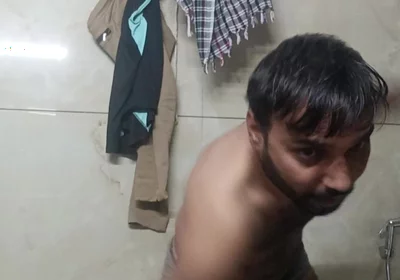 Indian Rajasthani Desi Man Enjoy Shower