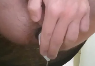 A Sweet Guy Enjoys a Big Bottle in His Ass and Stretches It to the Point of Prolapse