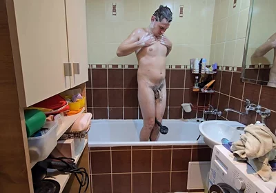 Hot Water Therapy - Hairy Guy’s Private Shower Time After Work