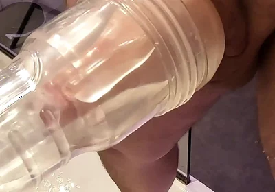 Fleshlight Wall Fuck POV with a Thick Uncut Cock in Full Focus