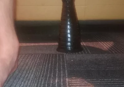 Hot gay twink NoFace Twink X riding huge toys