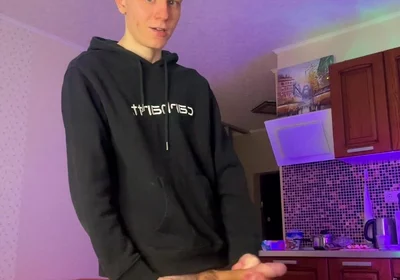 Skinny Boy Making a Huge Mess with His Thick Dick