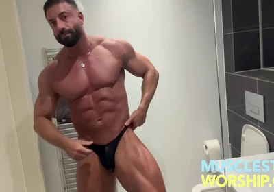 Pumped Muscle Hunk Ready To Burst Out Of His Tiny Posers