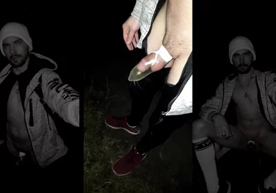 Winter Hike with a Piss-soaked Rubber on My Dick