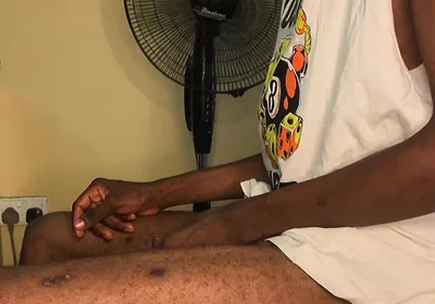 Skinny African Boy First Cum on Cam