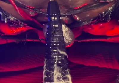 Femboy Bottom Dipsodeep Creams Butthole with Large Dildo - Anal Training