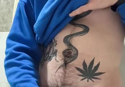 Revaz Masturbates Her Dick and Cums
