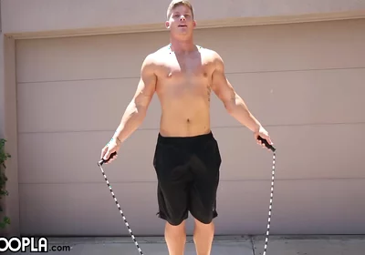 Jesse Brooks - Jerks Off Outside Poolside