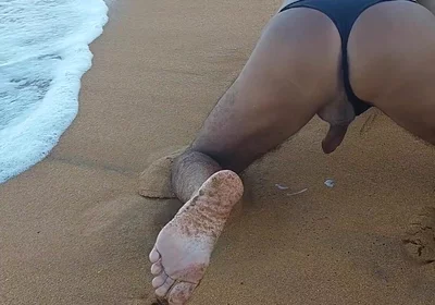 Ladysilva Crossdresser in Panties on the Beach