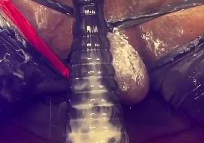 Femboy Bottom Dipsodeep Creams Butthole with Large Dildo - Anal Training