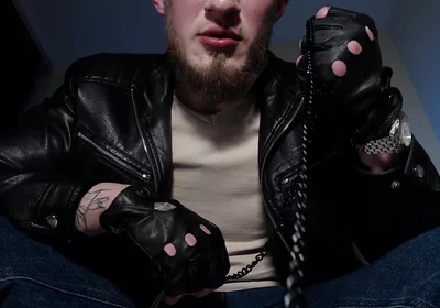 Alpha in Leather Spits, Feeds Domination.
