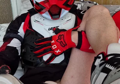 In Biker Gear, He Brought to Orgasm