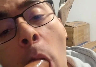College Boy Sucks Stepdaddy's Cock Until He Cums in His Mouth (dildo)