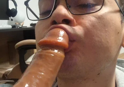 College Boy Sucks Stepdaddy's Cock Until He Cums in His Mouth (dildo)