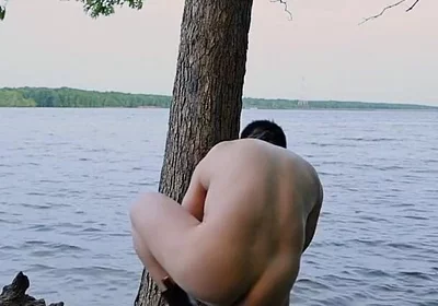 Lakeside Muscle Worship Flexing My Massive Biceps, Ripped Abs, and Juicy Ass Before an Explosive Cum Tasting Finale