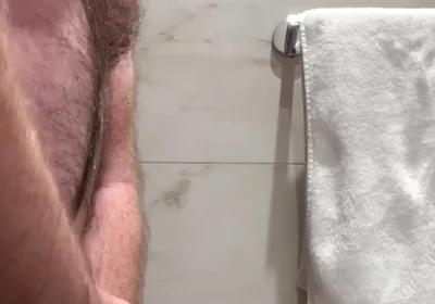 Hotel Bathroom Wank and Cum