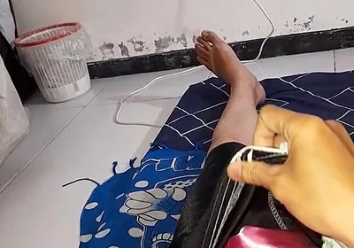 Wearing Satin Pink Lingerie Inside Shorts and Cum Into It