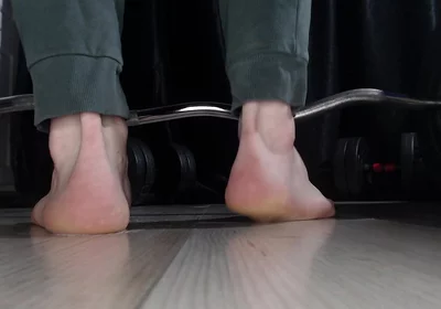 Weightlifting Exercise and My Foot Landed in Sperm.(at the End I Stepped in Drool)