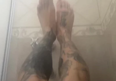 My Tatted Feets in Shower