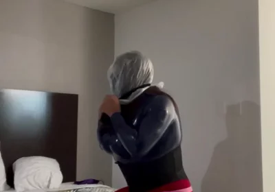 Latex Sissy Tries Breathplay for the First Time
