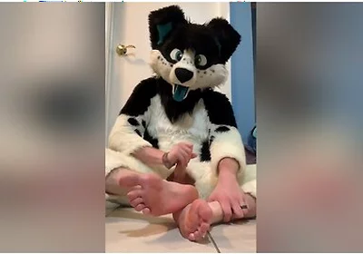 Furry Shows Off Feet & Fucks A Plushie