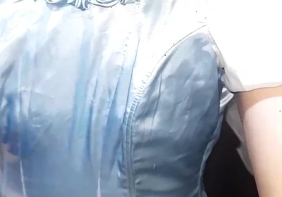 Crossdresser Cum Wearing Elegant Satin Ball Gown