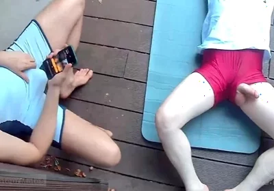 After He Had Lost an Amateur Wrestling Match, Jules, Still in His Red Singlet, Has to Submit