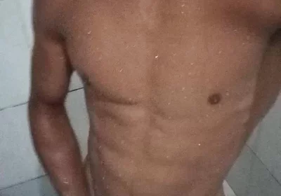 Brazilian Brunette 16cm Thick in the Shower - Hairy Hard Cock Taking a Hot Shower