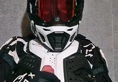 Horny Motocross Player Cumming on Boyfriend Helmet