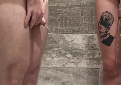 Piss Play on Each Other with Big Cocks