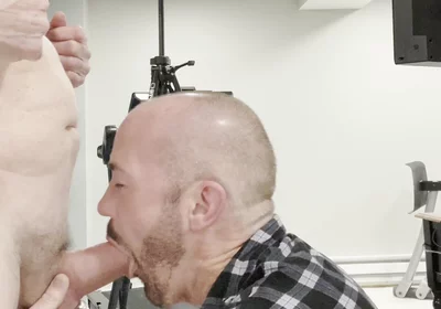 Daddy Pumps His Big Cock and Gets His Cock Used by His Buddy.