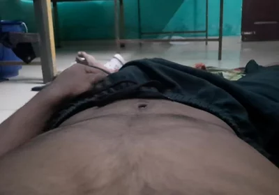 Horny Boy Laying on the Bed, Touching Himself