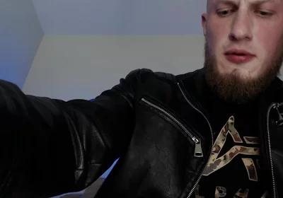 Leather Alpha Male Masturbation and Cum on Feet