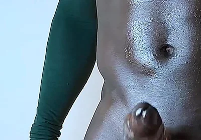 Muscular Black Monster Makes His Black Dick Cum Dripping